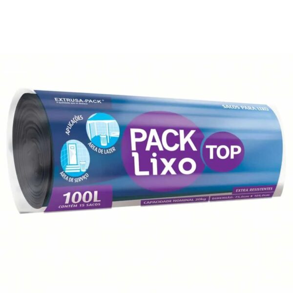 SACO DE LIXO 100LTS PRETO 75X105 C/15