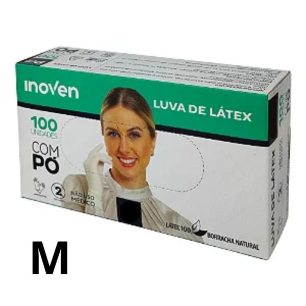 LUVA LATEX M COM PÓ