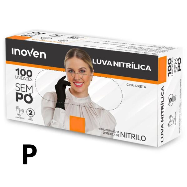 LUVA NITRILICA PRETA P SEM PÓ