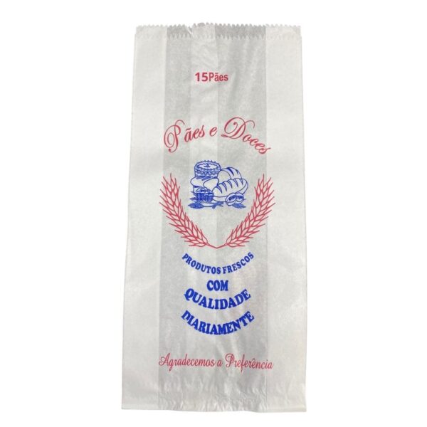 SACO PARA 15 PÃES BRANCO C/500
