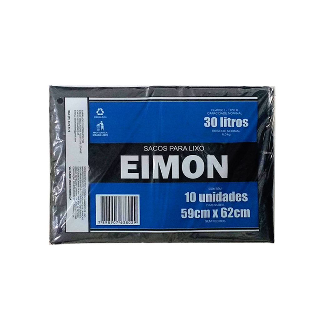SACO DE LIXO 30LTS 59X62C/10FINO