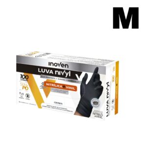 LUVA NIVYL PRETA M SEM PÓ