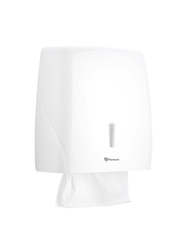 Dispenser toalheiro branco Premisse Linha UP para papel-toalha